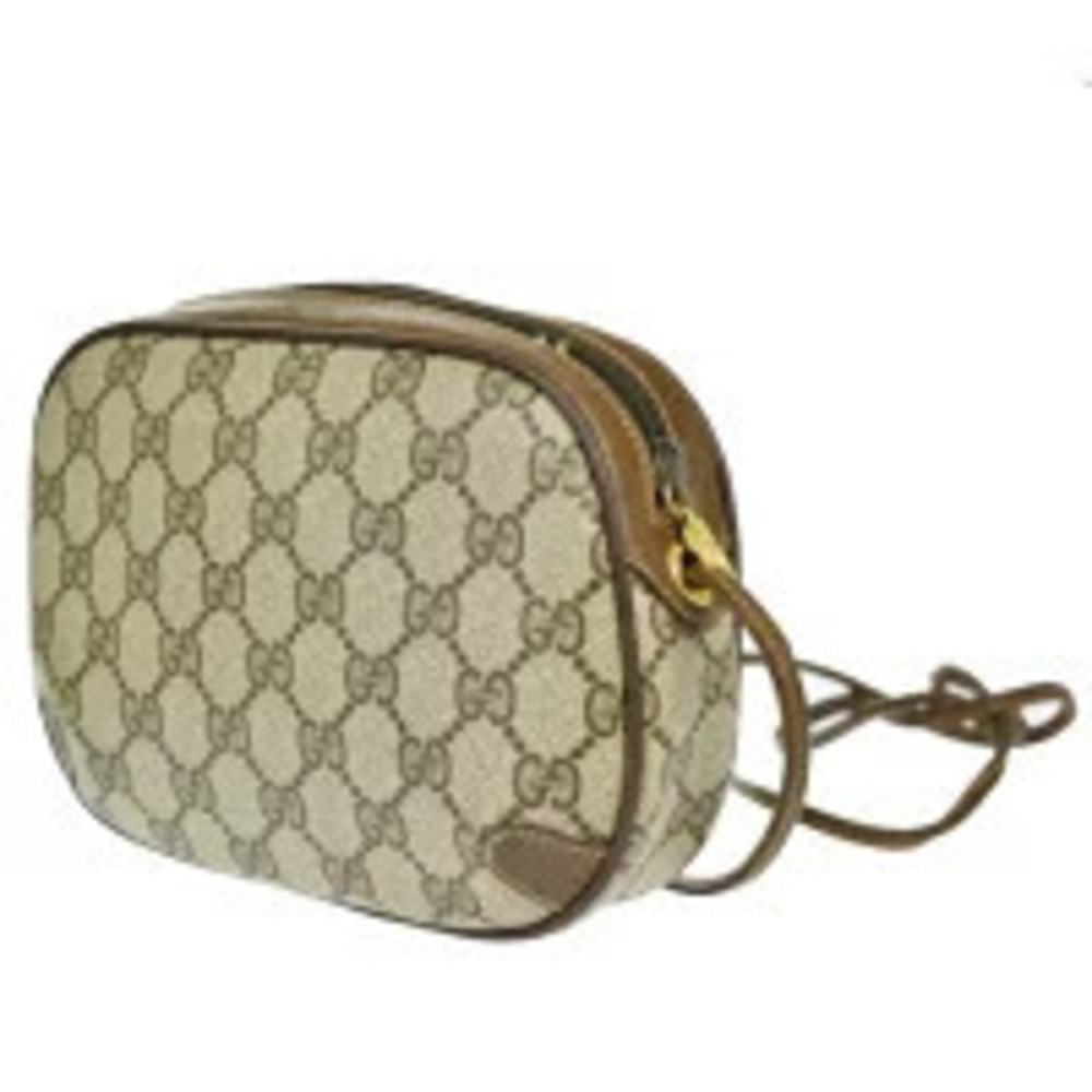 Gucci Sherry Shoulder Bag GG Interlocking Brown Green Red Leather - Picture 4 of 7